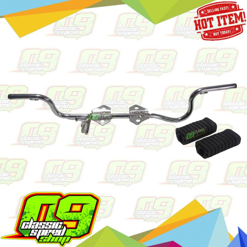 Postep Bostep footstep depan CB GL Pro Megapro Hiu Primus Tiger Standart Krom set pijakan karet  teb