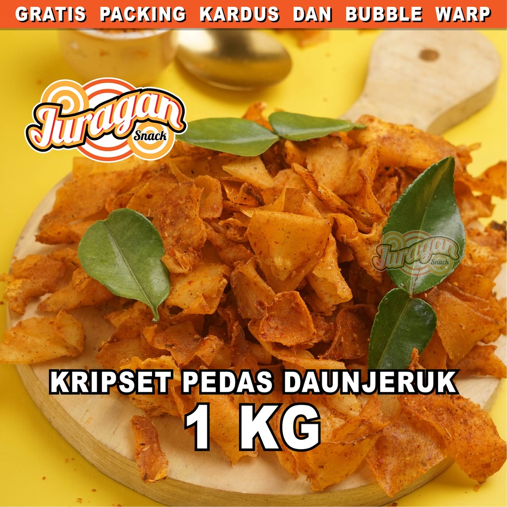 

KERIPIK SINGKONG KRIPSET PEDAS DAUN JERUK 1 KG snack kiloan makanan ringan jajanan cemilan camilan pedas asin gurih murah