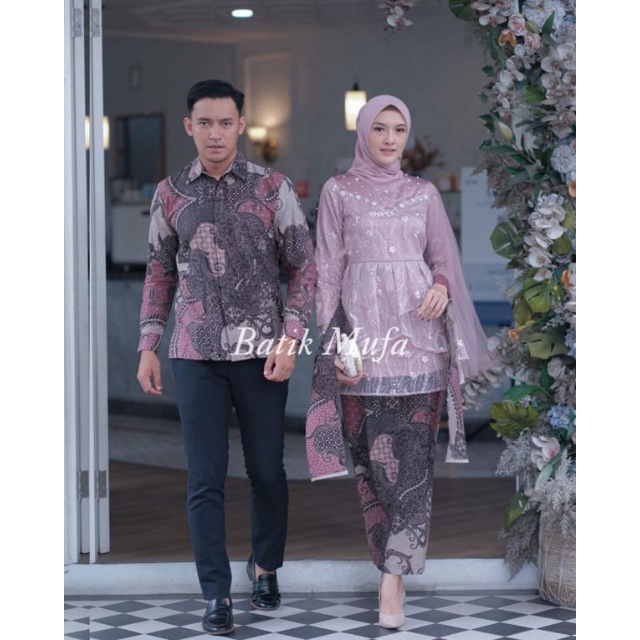 Kebaya couple MEYCA Rose KEBAYA MODERN BATIK COUPLE Kebaya wisuda terbaru kebaya lamaran tunangan