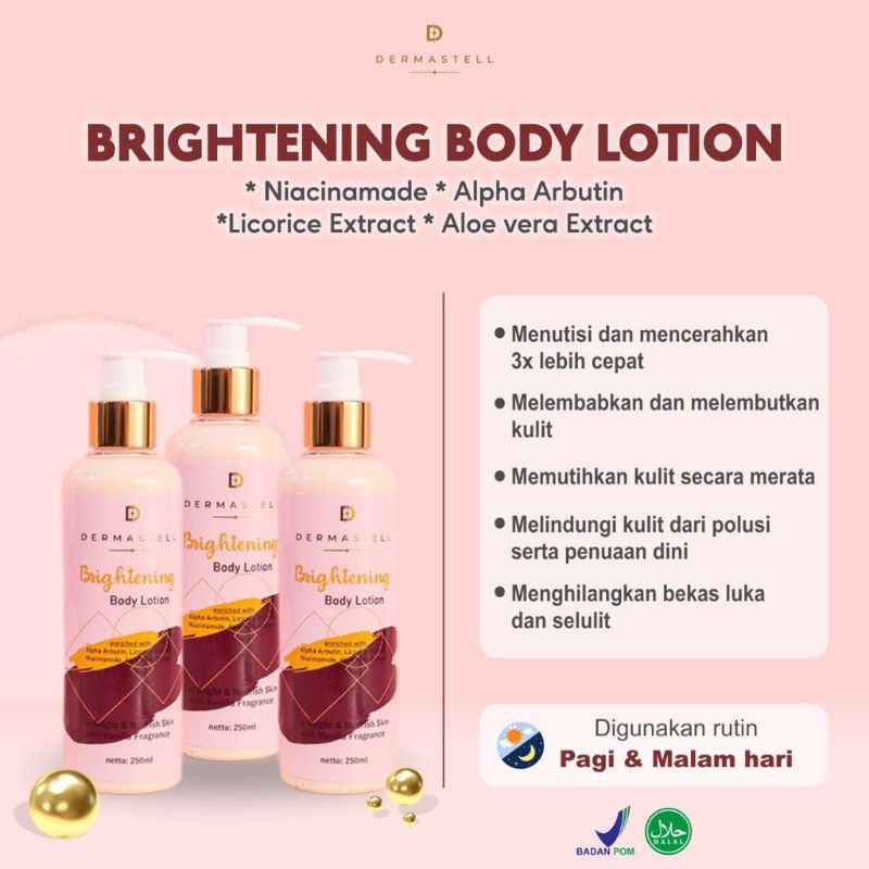 DERMASTELL BODY LOTION, DERMASTELL BRIGHTENING 100 gram 250