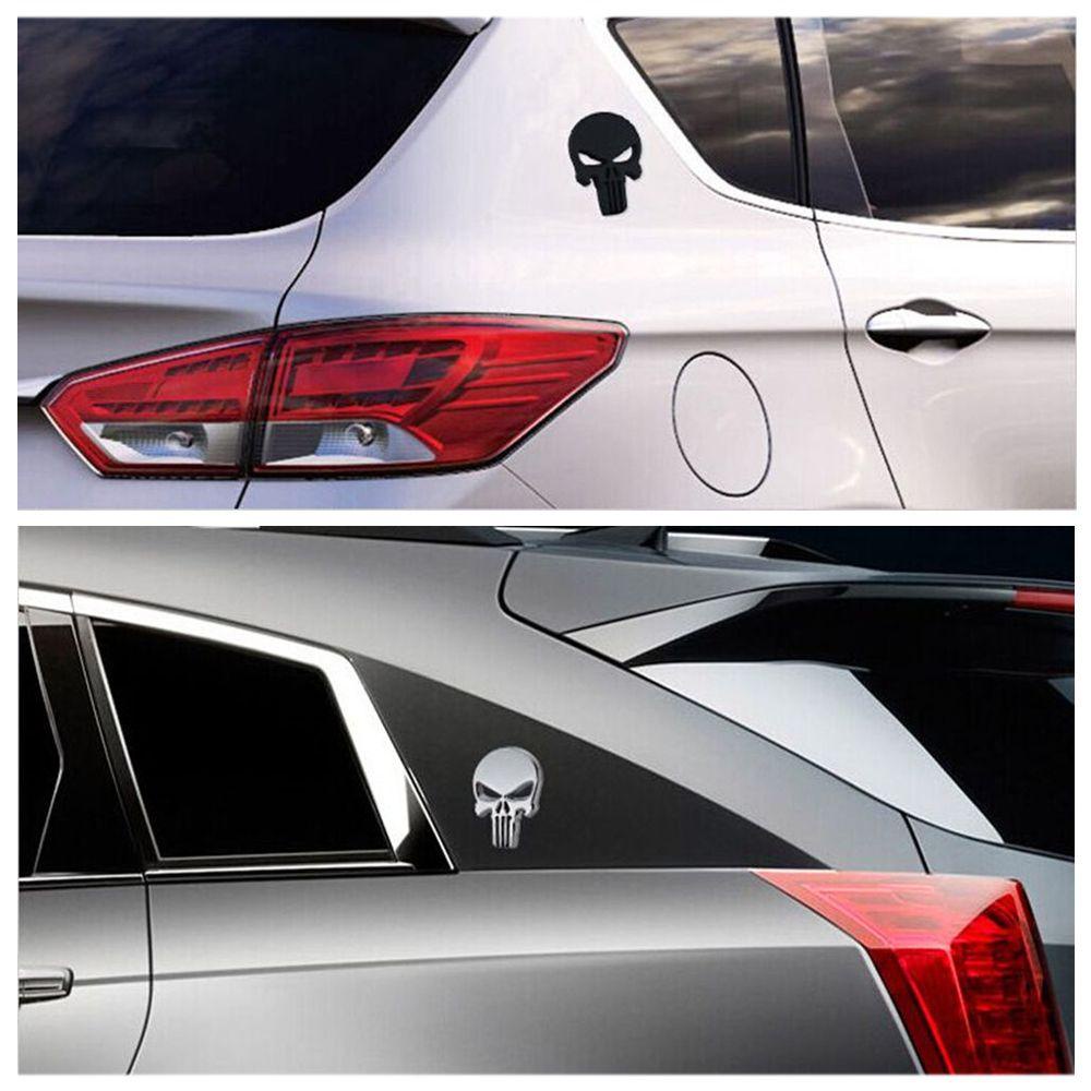 Populer Stiker Mobil 3D Keren Emblem Skeleton Devil Tengkorak