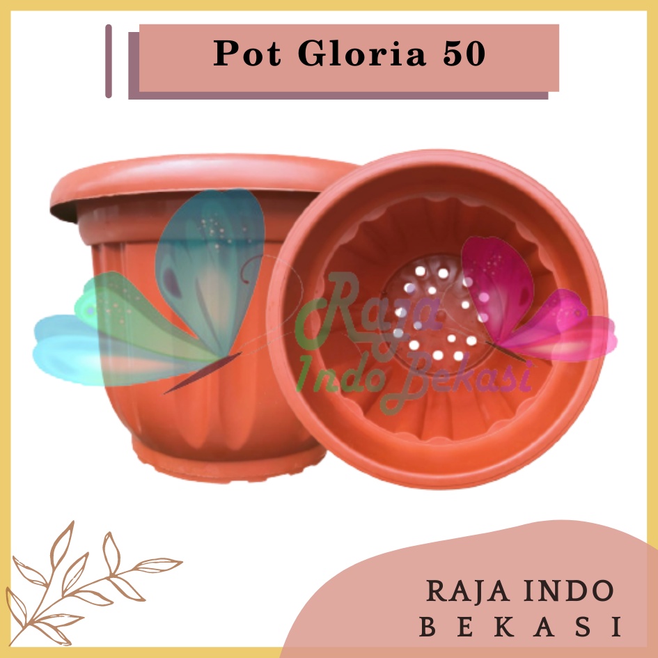 ONLY SAMEDAY AND INSTAN Pot Gloria 50 Coklat Orange Merah Bata Coklat Bata - Pot Besar Jumbo 50cm Pot Besar Plastik - Pot Hitam Gloria No 50 Bahan Tebal