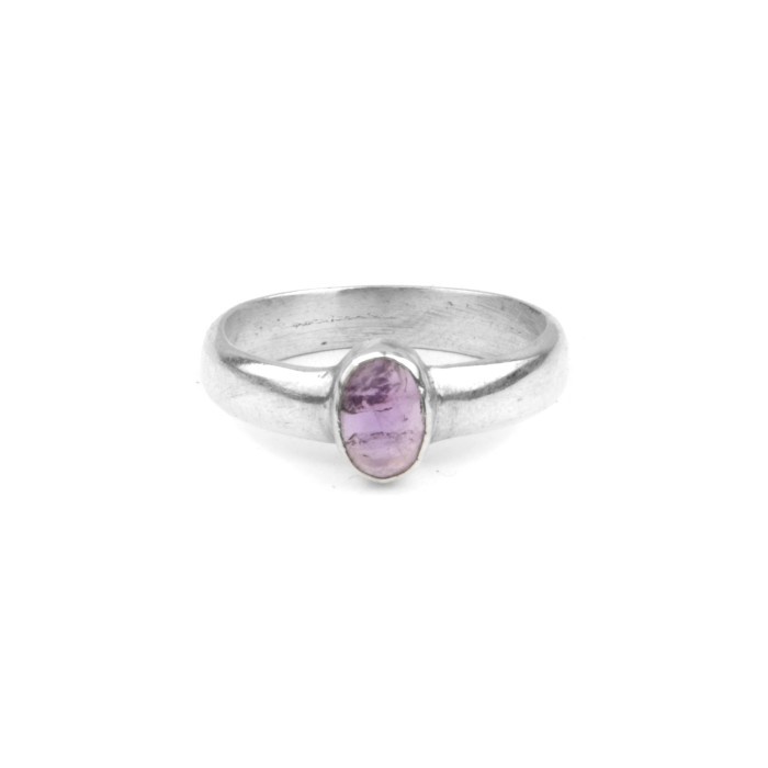 Cincin Perak Koleksi Amethyst, Kecubung, minimalis, Pria, Wanita