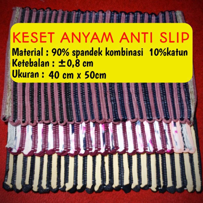 Keset Kaki Rajut Anyam Tenun Katun Tebal