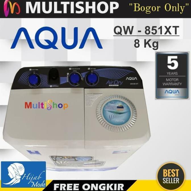 Sanyo Mesin Cuci 2 Tabung 8kg AQUA 851 XT- Khusus Bogor Free Ongkir | MESIN CUCI | GROSIR MESIN CUCI