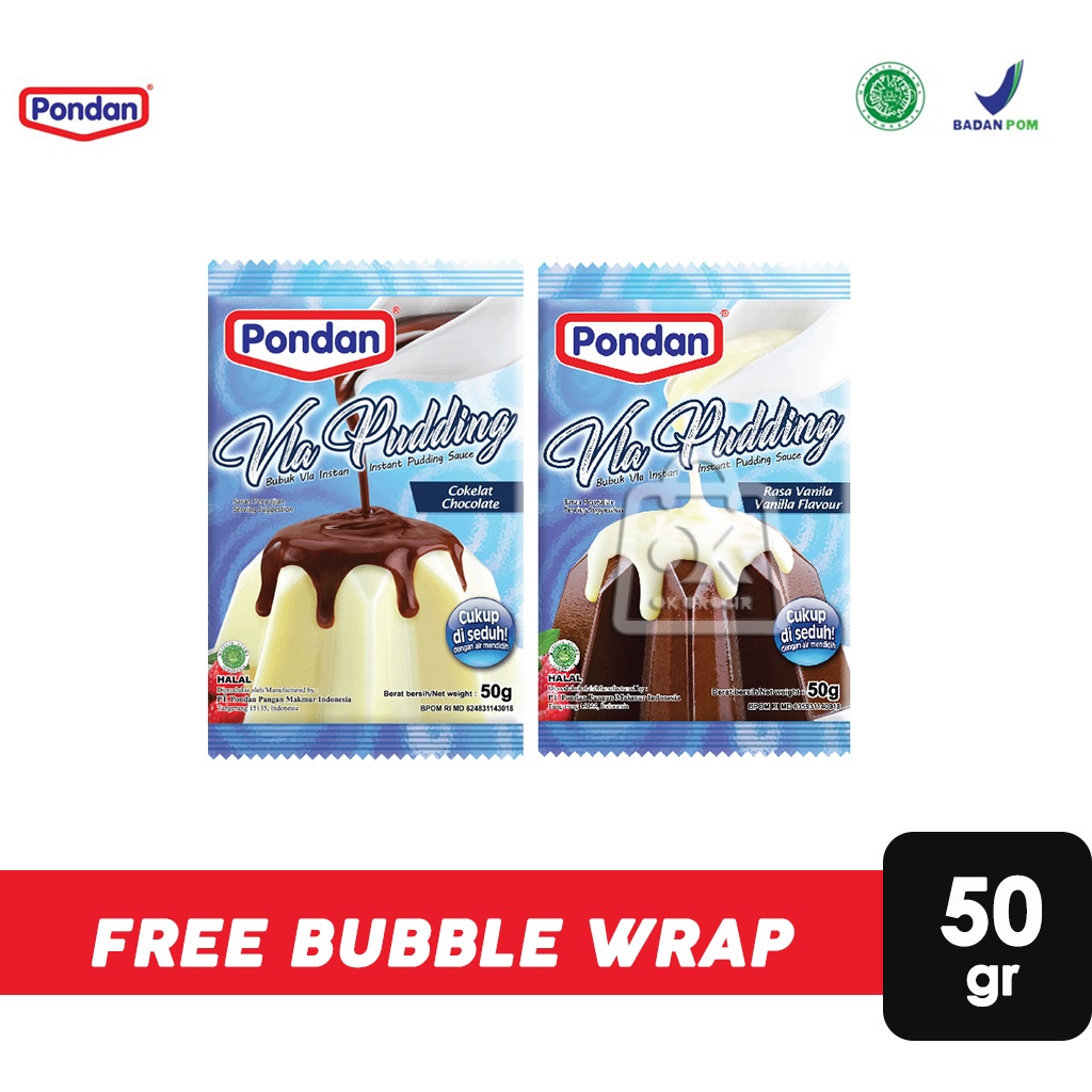 

Pondan Vla Pudding Vanilla / Coklat (50gr)