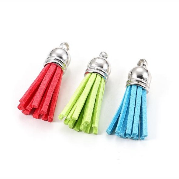 Tassel Rumbai Beludru Akhiran Perak Harga/10Pc