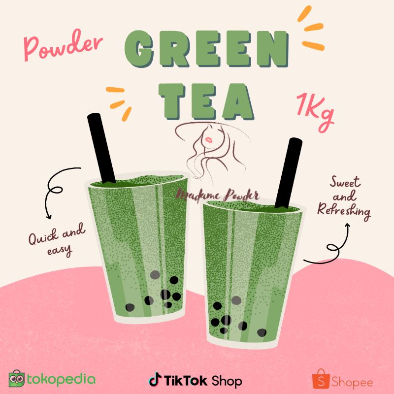 

Bubuk Minuman Green Tea 1 Kg Matcha Madame Powder Drink Gresik