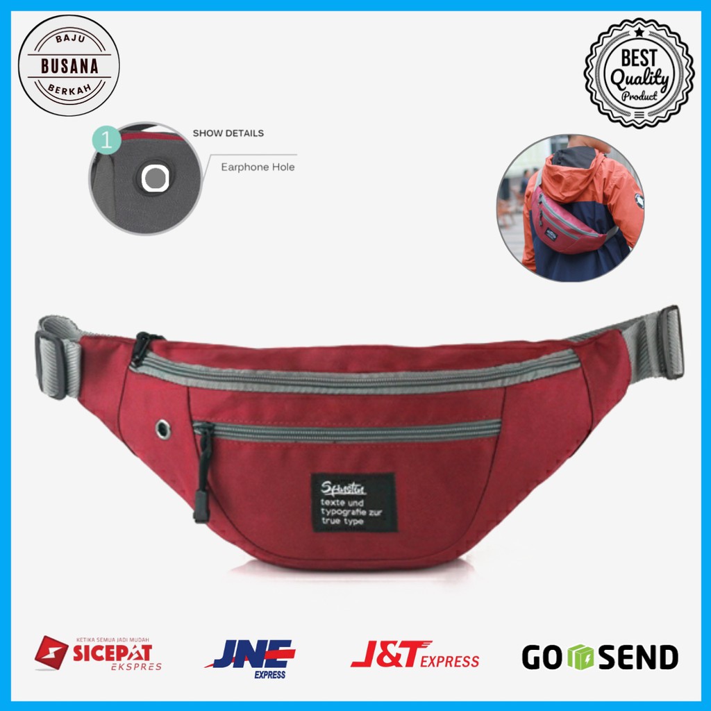 Tas WaistBag Selempang Pria Cowok Distro Modis Minimalis Camera HP Keren Cowok ori Promo Murah
