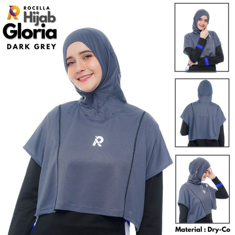 NEW-Hijab Jilbab Kerudung Sport Sporty olahrga instan sepeda wanita muslimah terbaru Rocella Gloria-7
