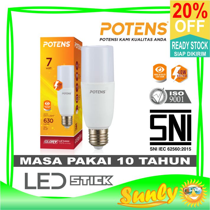 ☀ Sunly ☀ A147 Potens Lampu LED Stick 6500K Garansi Import