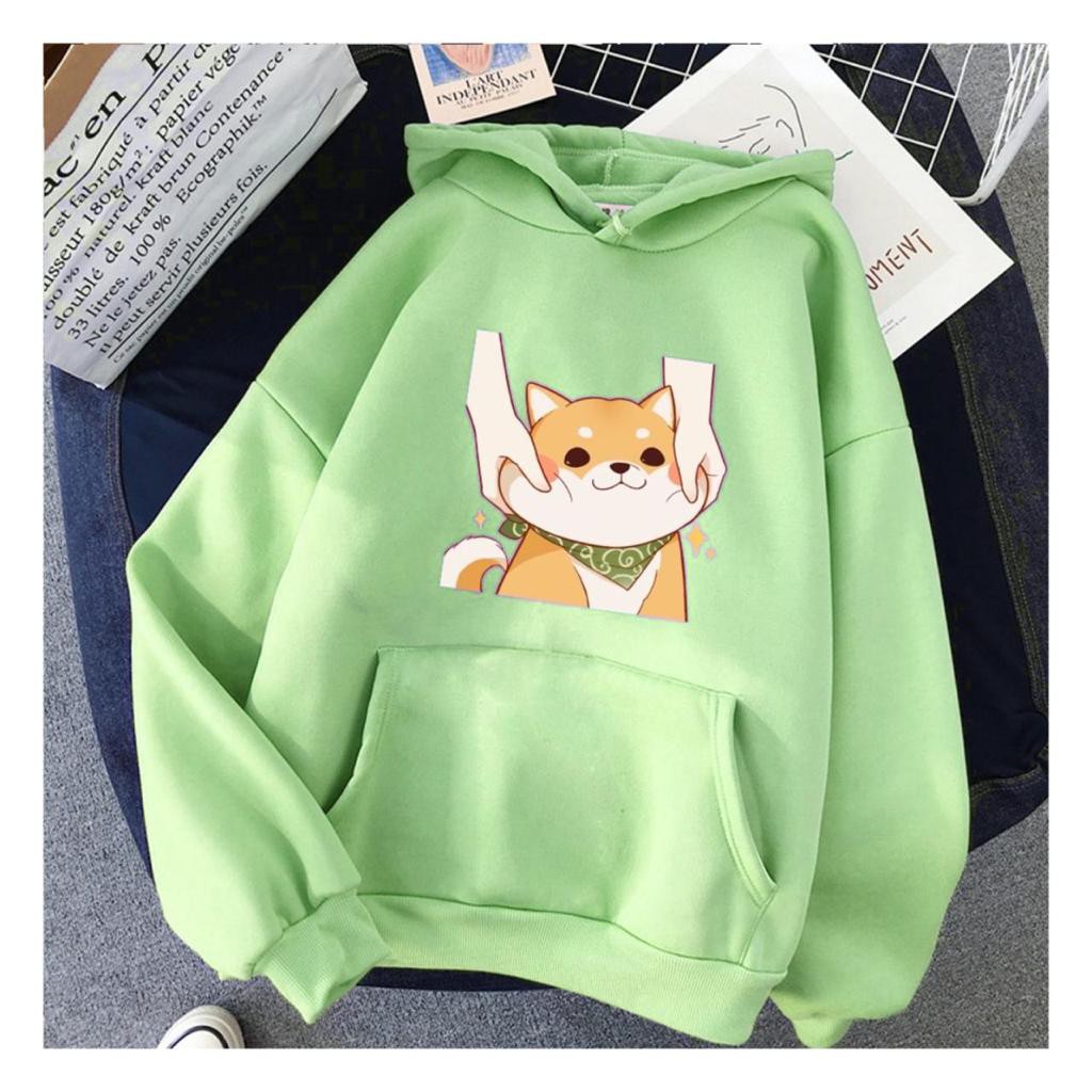 Sweater anak perempuan SHIBU INU GREEN jaket anak baju anak perempuan