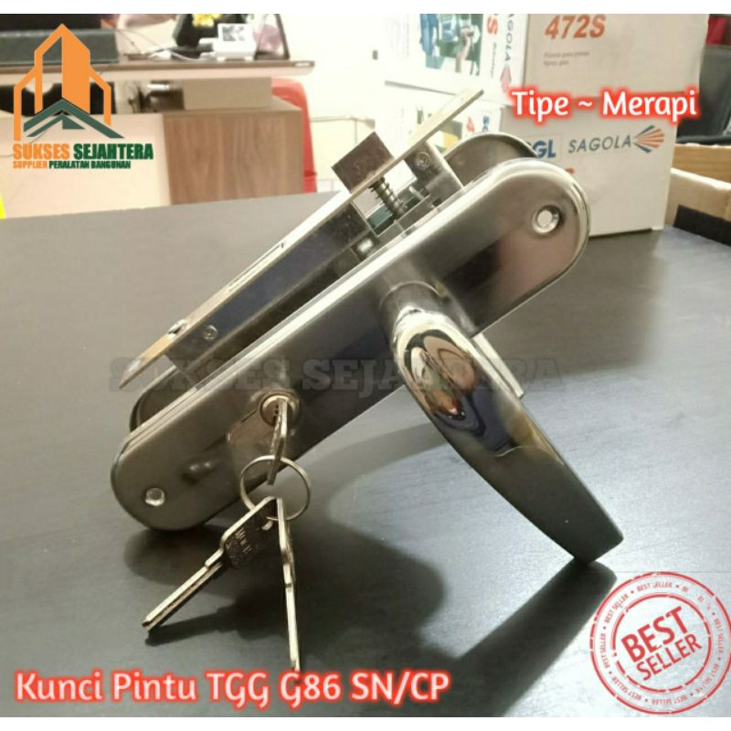 KUNCI PINTU / HANDLE PINTU TGG MOCHI G86 MERAPI SN/CP
