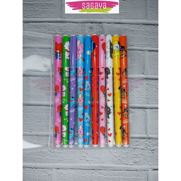 

pulpen gel motif karakter 1 set isi 10