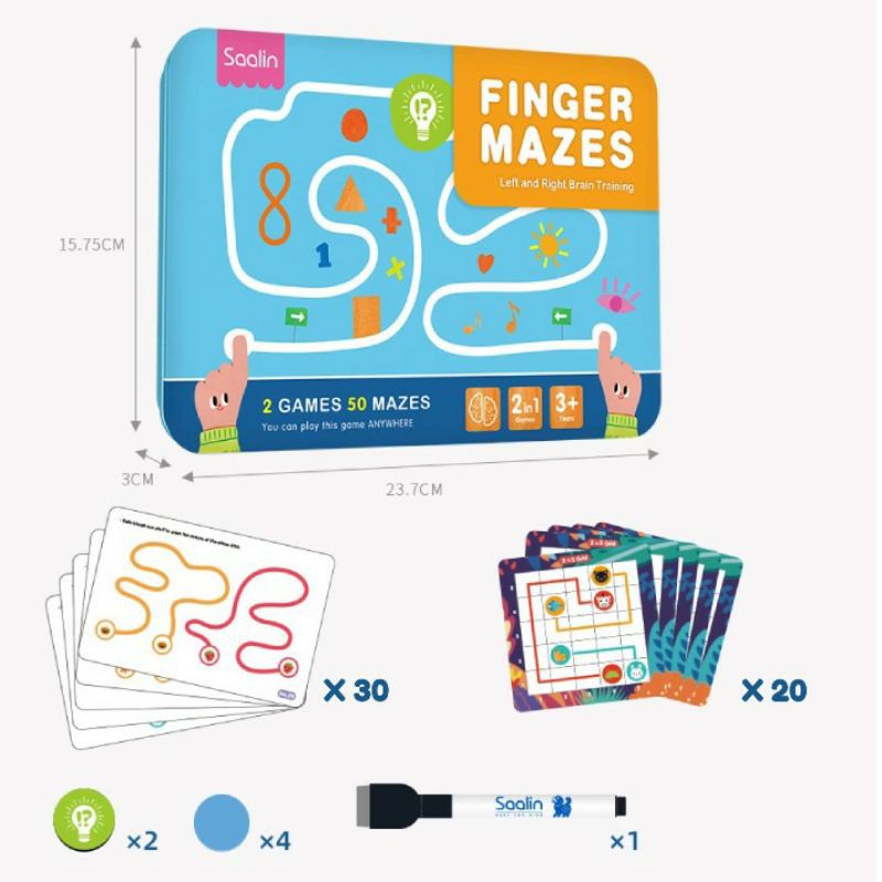 saalin finger mazes left right brain exercises mainan edukasi anak