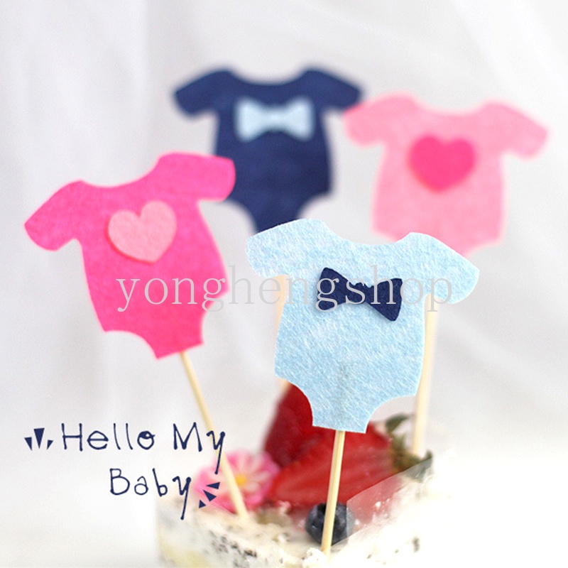 10pcs / set Topper Kue Cupcake / Muffin DIY Untuk Dekorasi Pesta Baby Shower