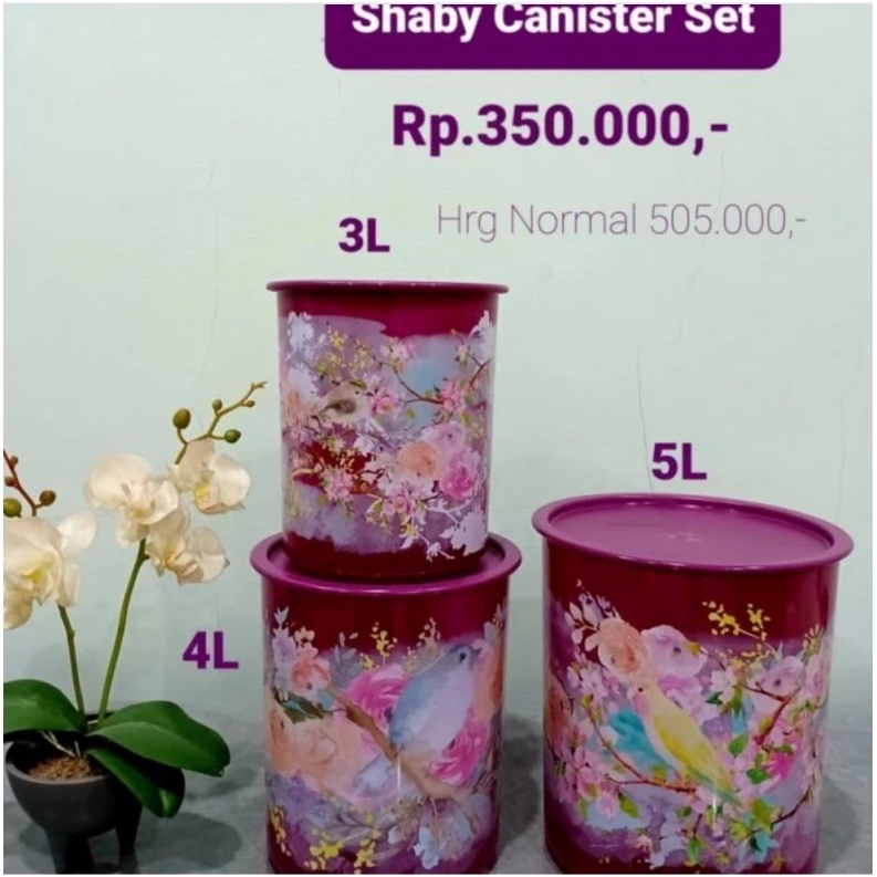 Shabby Chuc Canister Set / Paket Toples Tupperware - Toples Kue Cantik Tupperware