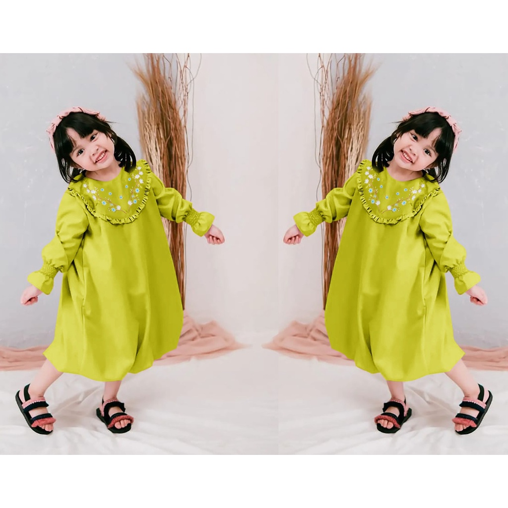 FenishaStore Dress Anak Perempuan Utami kid’s Usia 3-5 Tahun