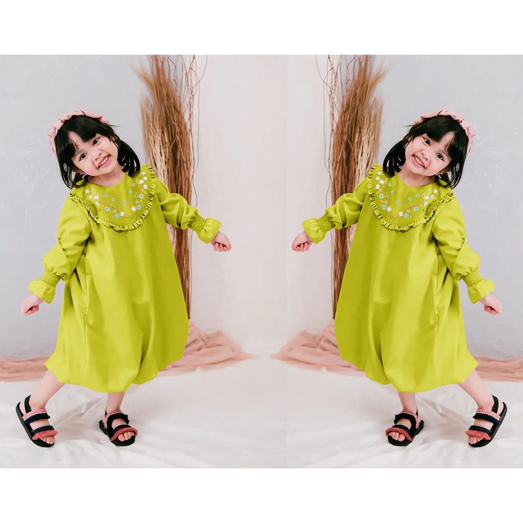 FenishaStore Dress Anak Perempuan Utami kid’s Usia 3-5 Tahun