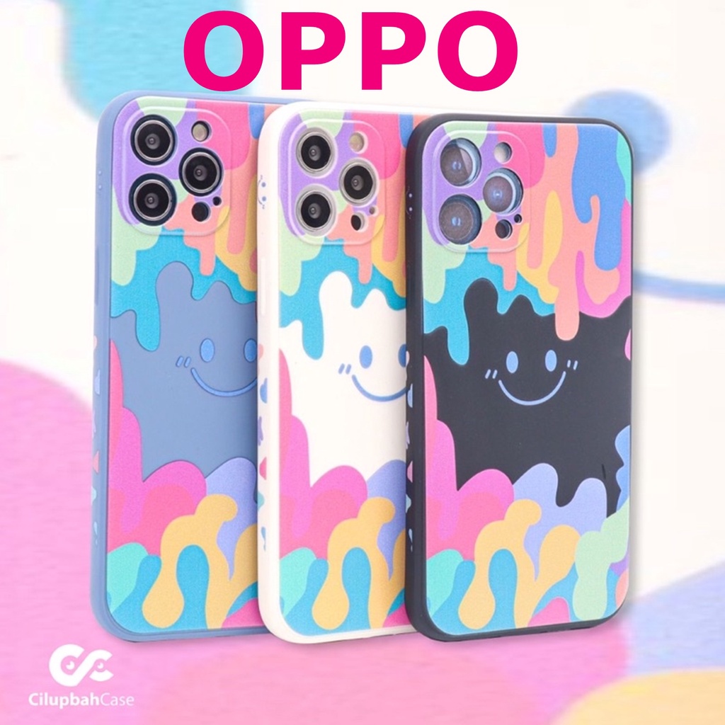 Soft Case OPPO A1K A3S A5S A15 A37 A71 A33 A5 A31 Water Color Luxury Rubik's Cube Smiley Edge