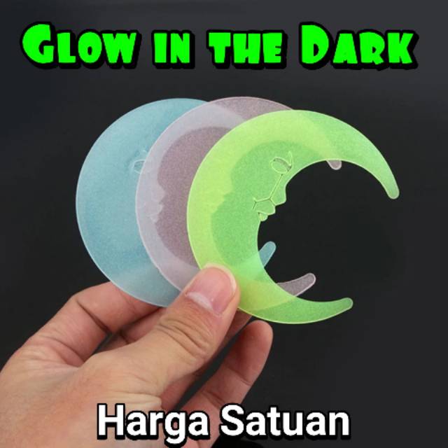 [Harga Satuan] Glow in the Dark Moon Bulan Sabit - Wall Sticker Stiker Dinding Dekorasi Kamar Rumah