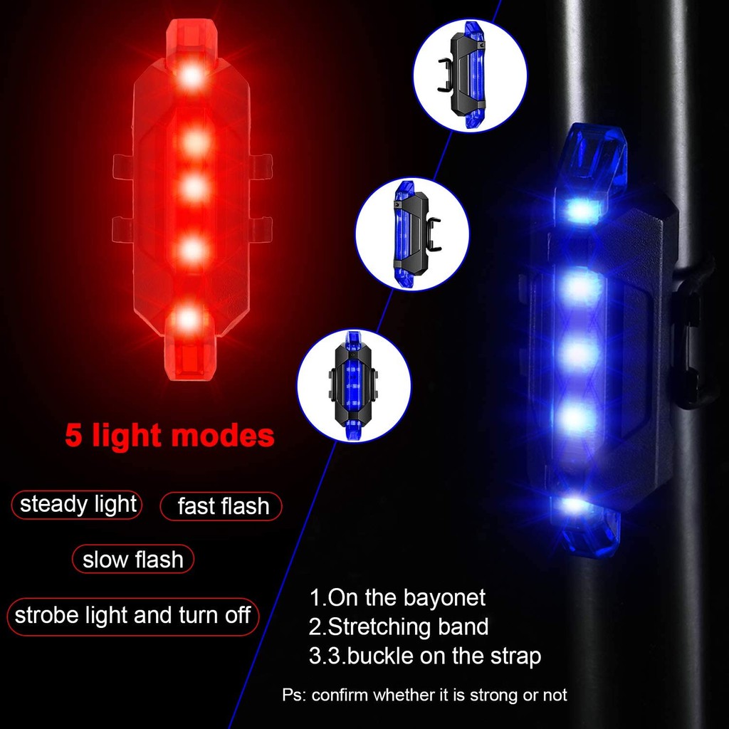 YGRETTE - LAMPU SEPEDA USB Rechargeable depan belakang Front Rear Bike Lights Led cas ulang