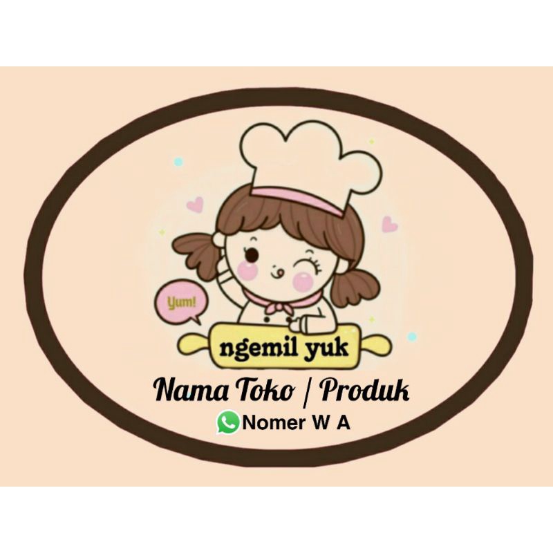 

(MINIMAL ORDER 100 PCS) Stiker Produk Kemasan Bentuk Oval