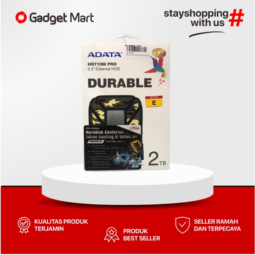 HARDDISK EXTERNAL MILITARY ADATA 2TB