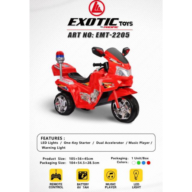 Motor Aki Exotic Toys EMT2205 Musik Lampu Injak Kaki