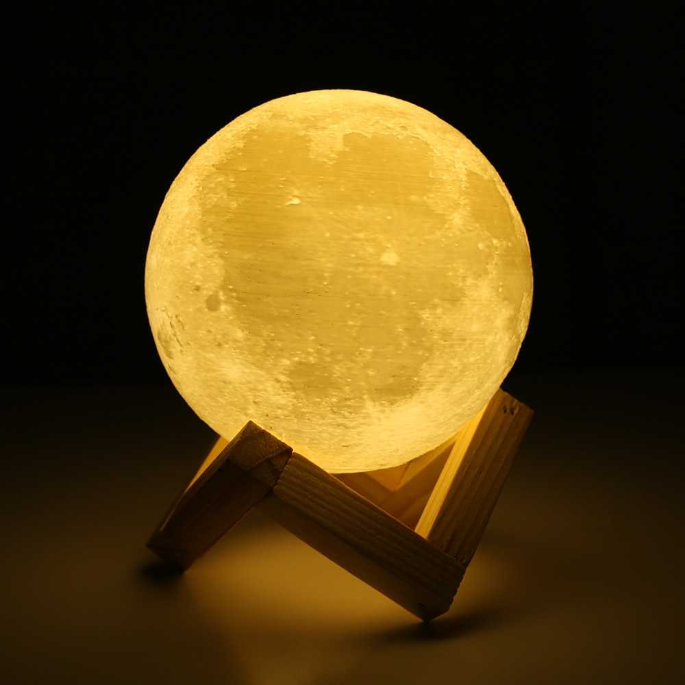 LightMe Lampu Tidur 3D Printed Moon Night Light Table Lamp - 3DPML