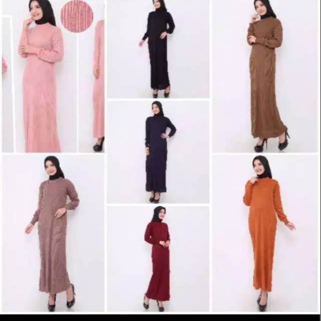 Long dress gamis rajut jumbo#