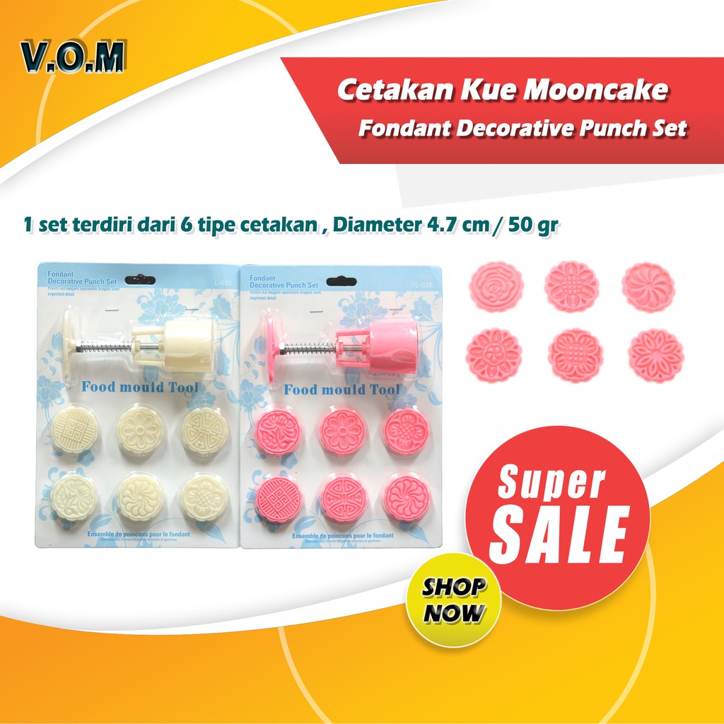 Cetakan Kue Mooncake / Fondant Decorative Punch Set - 0318