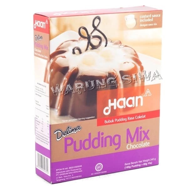 

haan delima puding mix chocolate - bubuk puding rasa coklat 245 gram