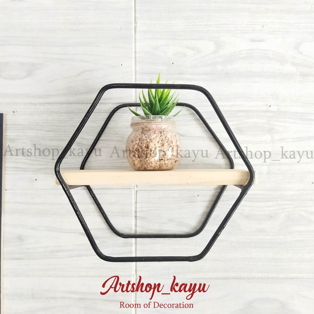 Rak Dinding Kayu besi Hiasan dinding rumah Rak dinding kamar dekorasi kamar walldecor