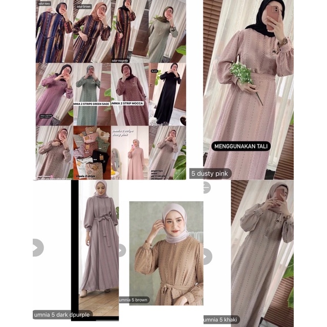 READY STOCK UMNIA 5 JANNAT YUMNA SALUR YUMNA SQUARE YARA DRESS UMNIA 2 STRIPE UMNIA 4 TWOTONE BY JAN