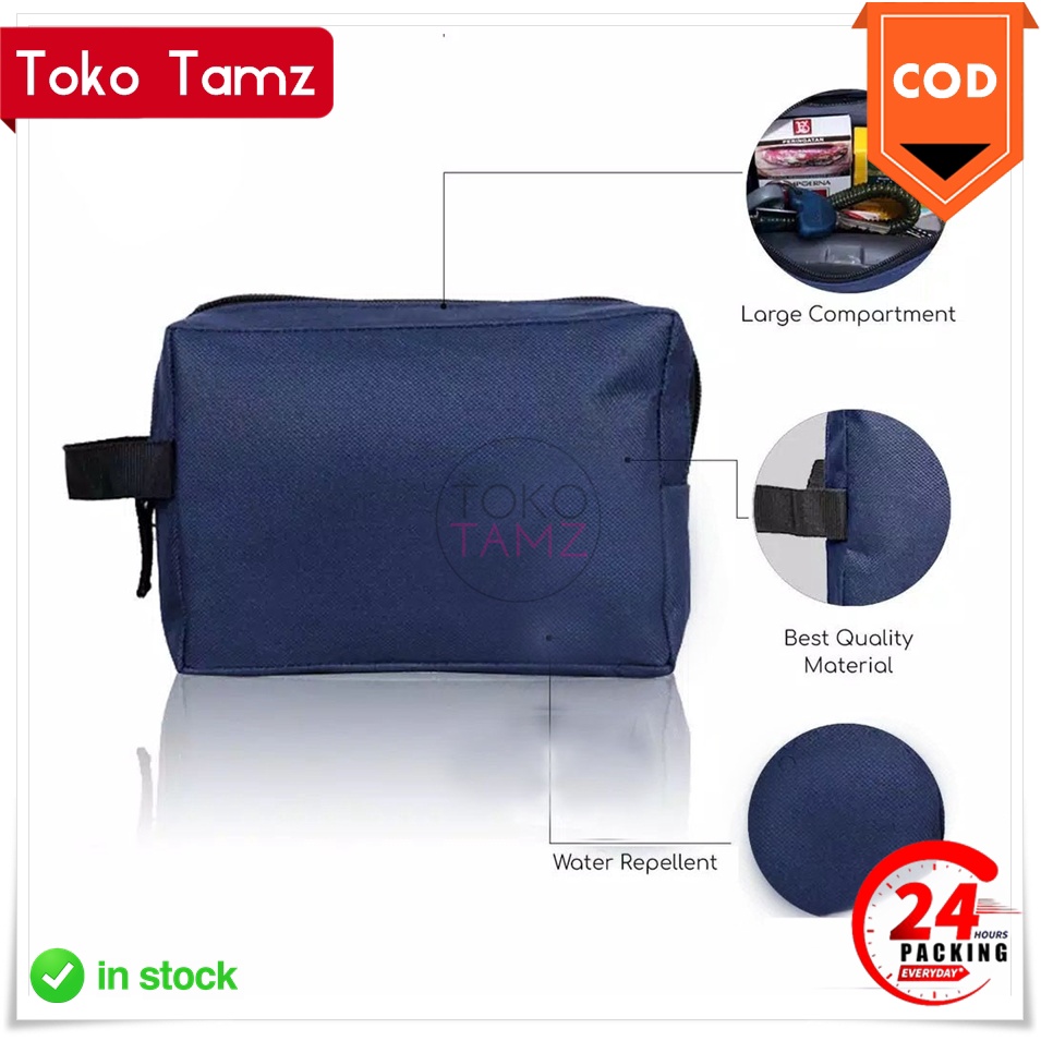 COD MAKASSAR Tas Pouch Kanvas Pria Wanita Murah Shopee OLShop tokotamz Online Shop Makassar Toko Tam