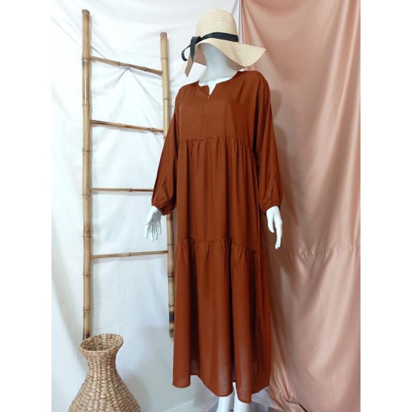 gamis midi rayon viscose