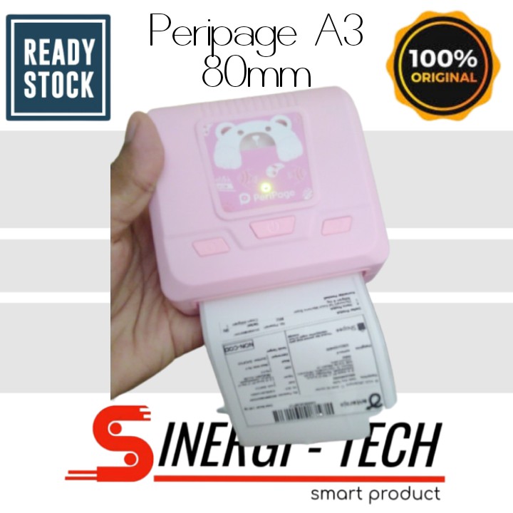 

Printer Label pengiriman Peripage A3 80mm bluetooth usb ios android Pink