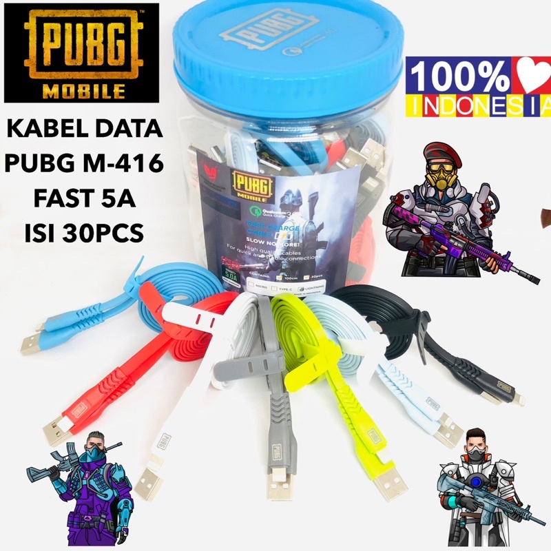 {isi 30pc} KABEL DATA GAMING TOPLES MOBILE M-416 FAST CHARGING 5A MICRO TYPE C IPXS