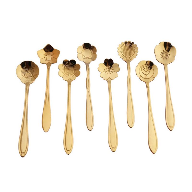 Teh Kopi Set Tea Spoon Mewah Berkelas / Sendok Bunga/ SENDOK TEH KOPI TEA SPOON COFFEE SPOON MEWAH ELEGANT SENDOK TEH GOLD Sendok Teh Kopi /Set Tea Spoon Mewah Berkelas