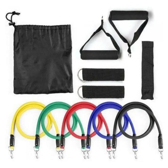 Set Tali Stretching Pilates Tube Yoga Fitness 11Pcs