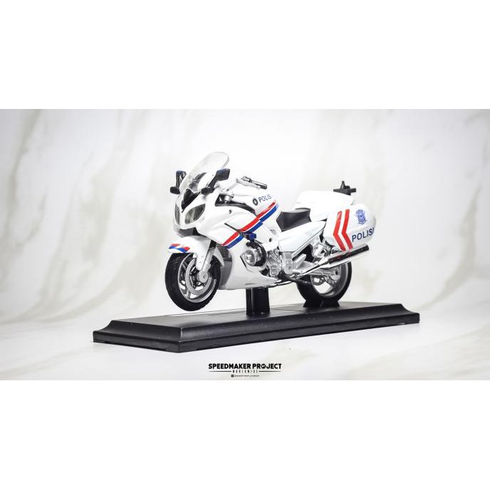 Produk Terbaik] Maisto Yamaha Fjr1300A Custom Polisi Indonesia Diecast Motor 1/18