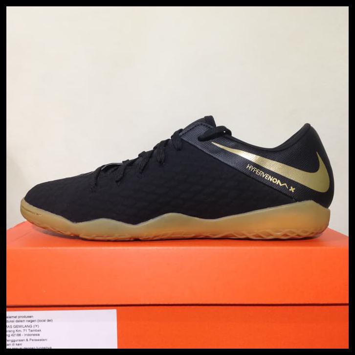 Promo Besar Besaran Sepatu Futsal Nike Phantom X 3 Academy Ic Black Gold Aj3814-090 Ori
