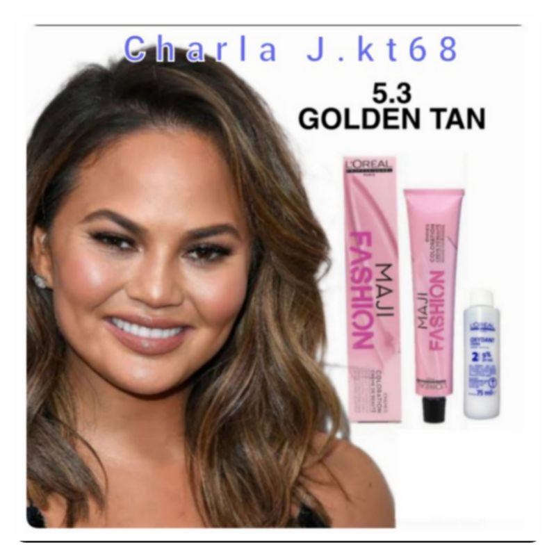 Cat rambut loreal majifashin maji fashion 5.3 golden tan , pewarna rambut