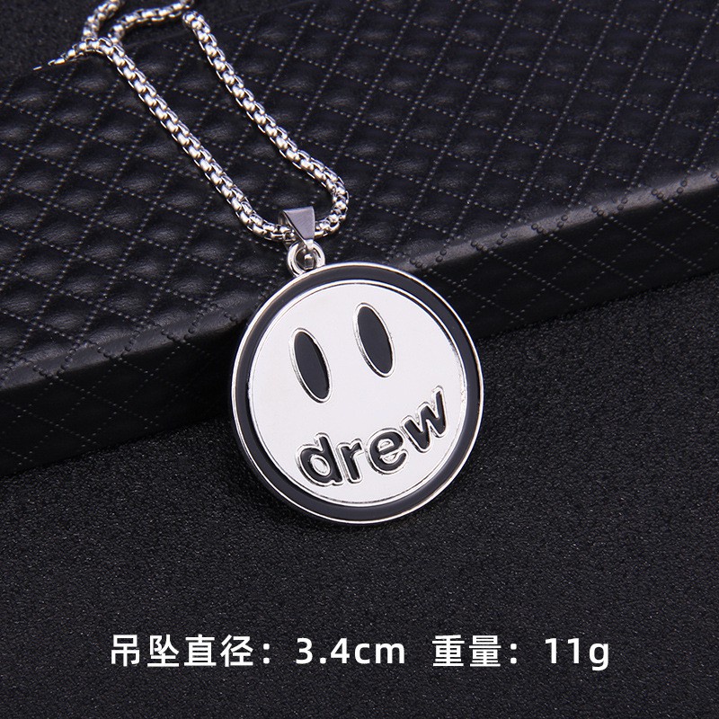 Kalung Liontin Emoji Smiley Face Bahan Titanium Steel Gaya Hip Hop Punk Untuk Pria Dan Wanita