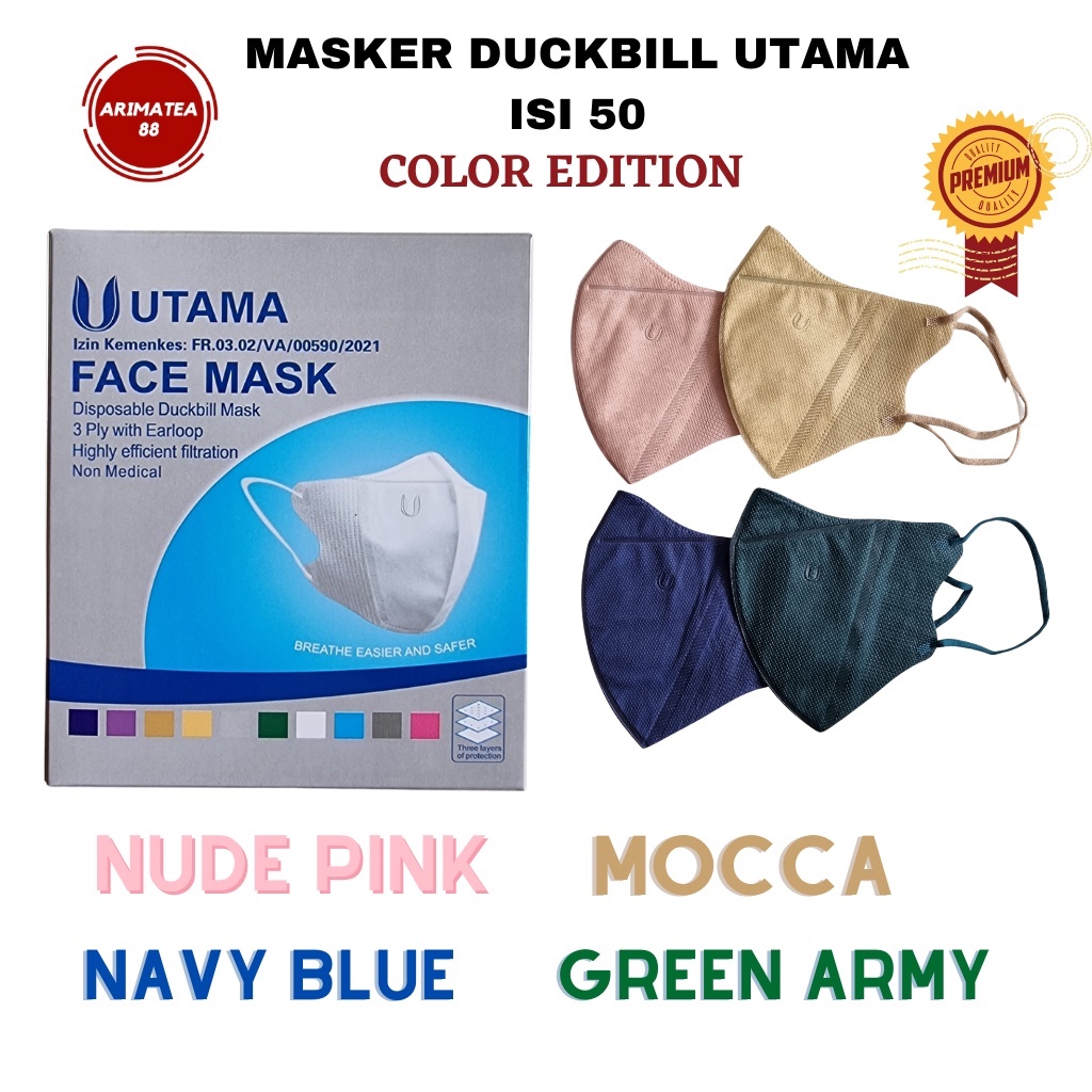 MASKER DUCKBILL 50 PCS UTAMA MULTICARE | MASKER KESEHATAN KF94