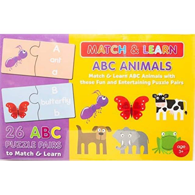 Match &amp; Learn ABC Animals Puzzle Card