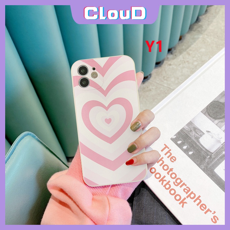 Soft Case TPU Motif Hati Warna Gradasi Untuk iPhone 11 XR X XS Max 6 6s 7 8 Plus 12 Pro Max