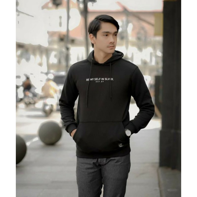 SWEATER HITAM SIMPEL SLVHX - JAKET HOODIE