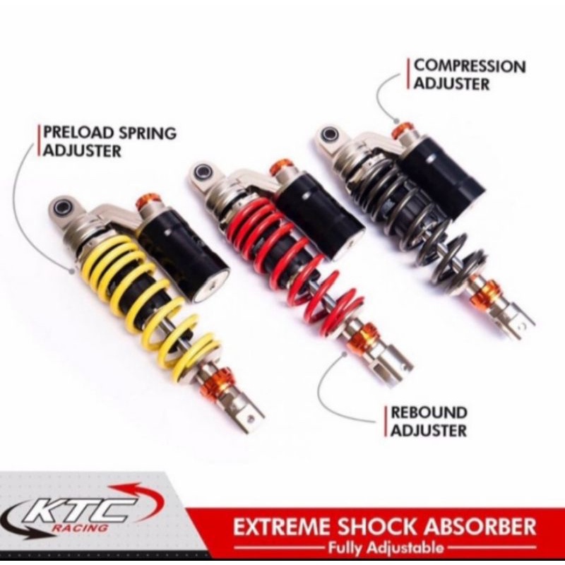 Shockbreaker KTC Extreme Tabung Atas Stelan Adjustable Vario 125/150 Beat Fi Scoopy Fi 325mm